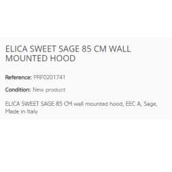 ELICA HOTTE DÉCORATIVE MURALE SWEET SAGE 85 CM CL. A