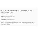 ELICA VIRTUS WARM DRAWER WÄRMESCHUBLADE SCHWARZES GLAS 60 CMSchwarzes Glasses