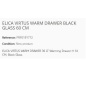 ELICA VIRTUS WARM DRAWER WÄRMESCHUBLADE SCHWARZES GLAS 60 CMSchwarzes Glasses