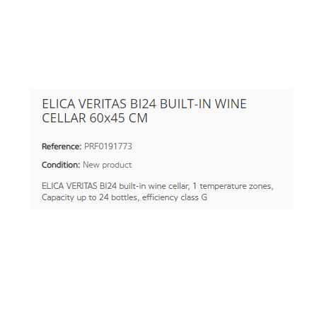 ELICA VERITAS BI24 BUILT-IN WINE CELLAR 60x45 CM