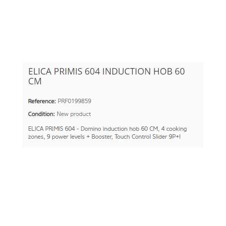 ELICA PRIMIS 604 PIANO COTTURA A INDUZIONE 60 CM