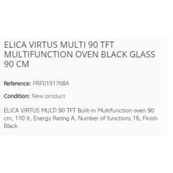 ELICA VIRTUS MULTI 90 TFT EINBAUBACKOFEN SCHWARZ 90 CM