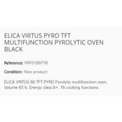 ELICA VIRTUS PYRO TFT MULTIFUNCTION PYROLYTIC OVEN BLACK