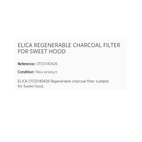 ELICA REGENERABLE CHARCOAL FILTER FOR SWEET HOOD