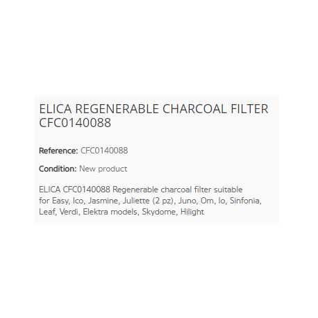 ELICA FILTRO CARBONE RIGENERABILE CFC0140088