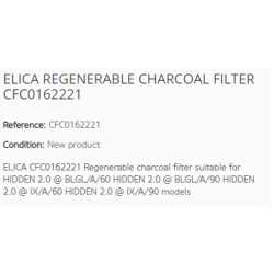 ELICA FILTRO CARBONE RIGENERABILE CFC0162221