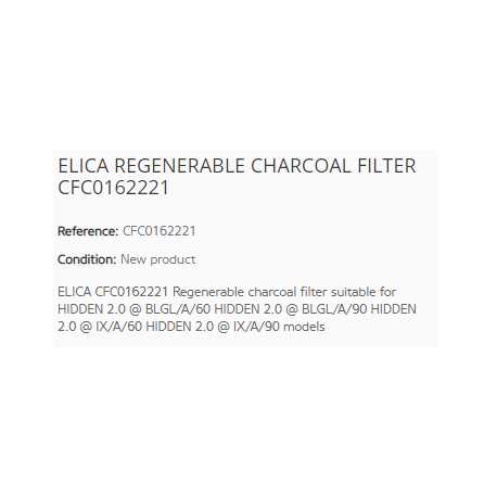 ELICA FILTRO CARBONE RIGENERABILE CFC0162221