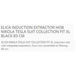 ELICA INDUCTION EXTRACTOR HOB NIKOLA TESLA SUIT COLLECTION FIT XL BLACK 83 CM