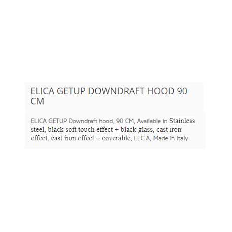 ELICA GETUP DOWNDRAFT HOOD 90 CM