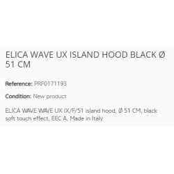 ELICA WAVE UX INSELHAUBE Ø 51 CM SCHWARZ