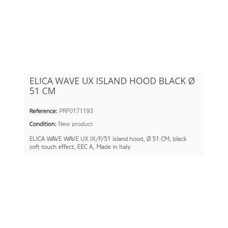 ELICA WAVE UX INSELHAUBE Ø 51 CM SCHWARZ