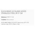 CAPPA A ISOLA ELICA WAVE UX ACCIAIO INOX Ø 51 CM
