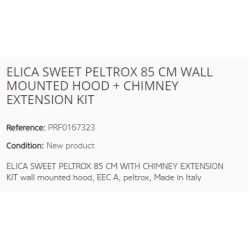 ELICA HOTTE DÉCORATIVE MURALE SWEET PELTROX 85 CM + KIT EXTENSION CHEMINÉE CL. A