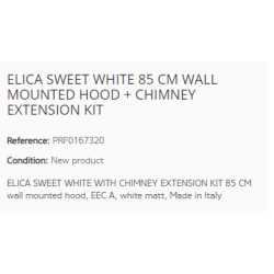 CAPPA A PARETE ELICA SWEET WHITE 85 CM + KIT ESTENSIONE CAMINO CLASSE A
