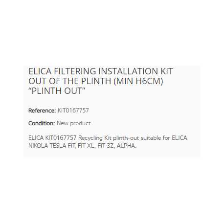 ELICA RECYCLING KIT PLINTH-OUT FÜR NIKOLATESLA