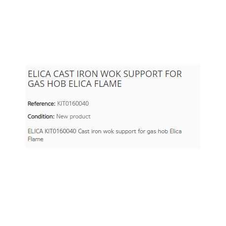 ELICA CAST IRON WOK SUPPORT FOR GAS HOB  ELICA FLAME