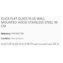 ELICA FLAT GLASS PLUS WALL MOUNTED HOOD STAINLESS STEEL 90 CM