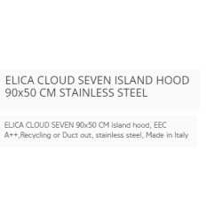 ELICA CLOUD SEVEN ISLAND HOOD 90x50 CM STAINLESS STEEL