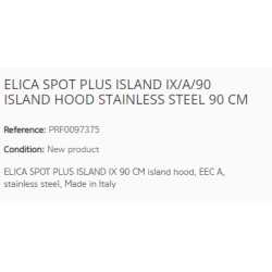 ELICA SPOT PLUS ISLAND IX/A/90 INSELHAUBE Edelstahl EEK A 90 CM