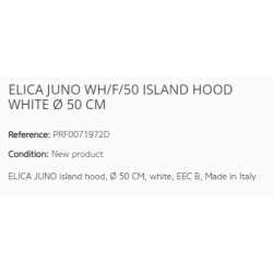 ELICA JUNO WH/F/50 ISLAND HOOD WHITE Ø 50 CM