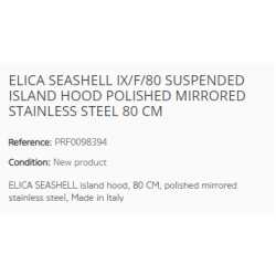 ELICA SEASHELL IX/F/80 SUSPENDED ISLAND HOOD POLISHED MIRRORED STAINLESS STEEL 80 CM