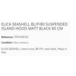 CAPPA A ISOLA ELICA SEASHELL BL/F/80 NERO OPACO 80 CM