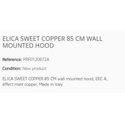 CAPPA A PARETE ELICA SWEET RAME 85 CM CLASSE A