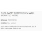 ELICA SWEET COPPER WANDHAUBE 85 CM EEK A ELICA SWEET COPPER WANDHAUBE 85 CM EEK A