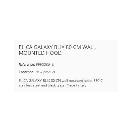 CAMPANA A PARED ELICA GALAXY BLIX 80 CM CLASE C CAMPANA A PARED ELICA GALAXY BLIX 80 CM CLASE C