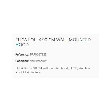 ELICA LOL IX 90 CM WALL MOUNTED HOOD