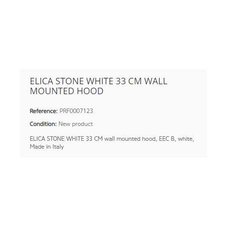 ELICA STONE WHITE WANDHAUBE 33 CM EEK C
