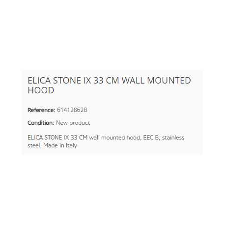 ELICA STONE IX 33 CM WALL MOUNTED HOOD