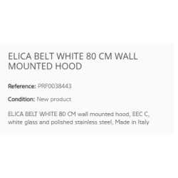 ELICA BELT WHITE 80 CM WALL MOUNTED HOOD