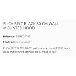 ELICA BELT BLACK 80 CM WALL MOUNTED HOOD