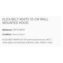 ELICA BELT WHITE 55 CM WALL MOUNTED HOOD