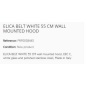 ELICA BELT WHITE 55 CM WALL MOUNTED HOOD