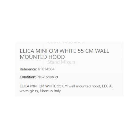 ELICA MINI OM WHITE 55 CM WALL MOUNTED HOOD