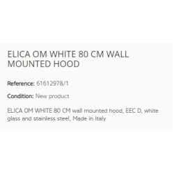 ELICA OM WHITE WANDHAUBE 80 CM EEK D