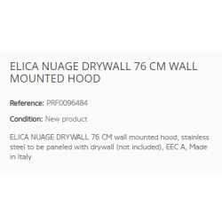 ELICA NUAGE DRYWALL 76 CM WALL MOUNTED HOOD