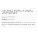 ELICA HOTTE DÉCORATIVE MURALE NUAGE DRYWALL 76 CM CL. A