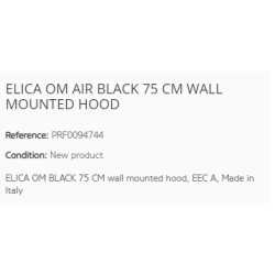 ELICA OM AIR BLACK WANDHAUBE 75 CM EEK A