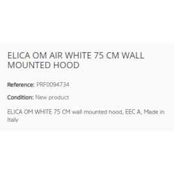 ELICA OM AIR WHITE 75 CM WALL MOUNTED HOOD