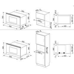 SMEG MP722AO MIKROWELLE + GRILL H 39 CM DESIGNLINIEN CORTINA ANTHRAZIT