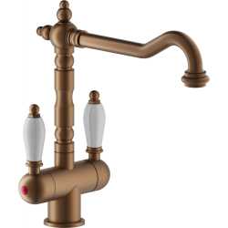 NOBILI ANTICA AT18117 DUAL CONTROL SINK KITCHEN MIXER TAP TABACCO MATT