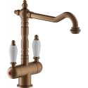 NOBILI ANTICA AT18117 DUAL CONTROL SINK KITCHEN MIXER TAP TABACCO MATT