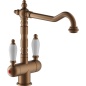 NOBILI ANTICA AT18117 DUAL CONTROL SINK KITCHEN MIXER TAP TABACCO MATT