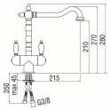 NOBILI ANTICA AT18117 DUAL CONTROL SINK KITCHEN MIXER TAP TABACCO MATT