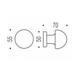 COLOMBO DESIGN ONE MOOD COLLECTION BOUTON DE PORTE FIXE