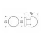 COLOMBO DESIGN ONE MOOD COLLECTION BOUTON DE PORTE FIXE