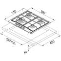 FRANKE COUNTRY FCH 604 3G TC C GAS HOB BLACK 60 CM